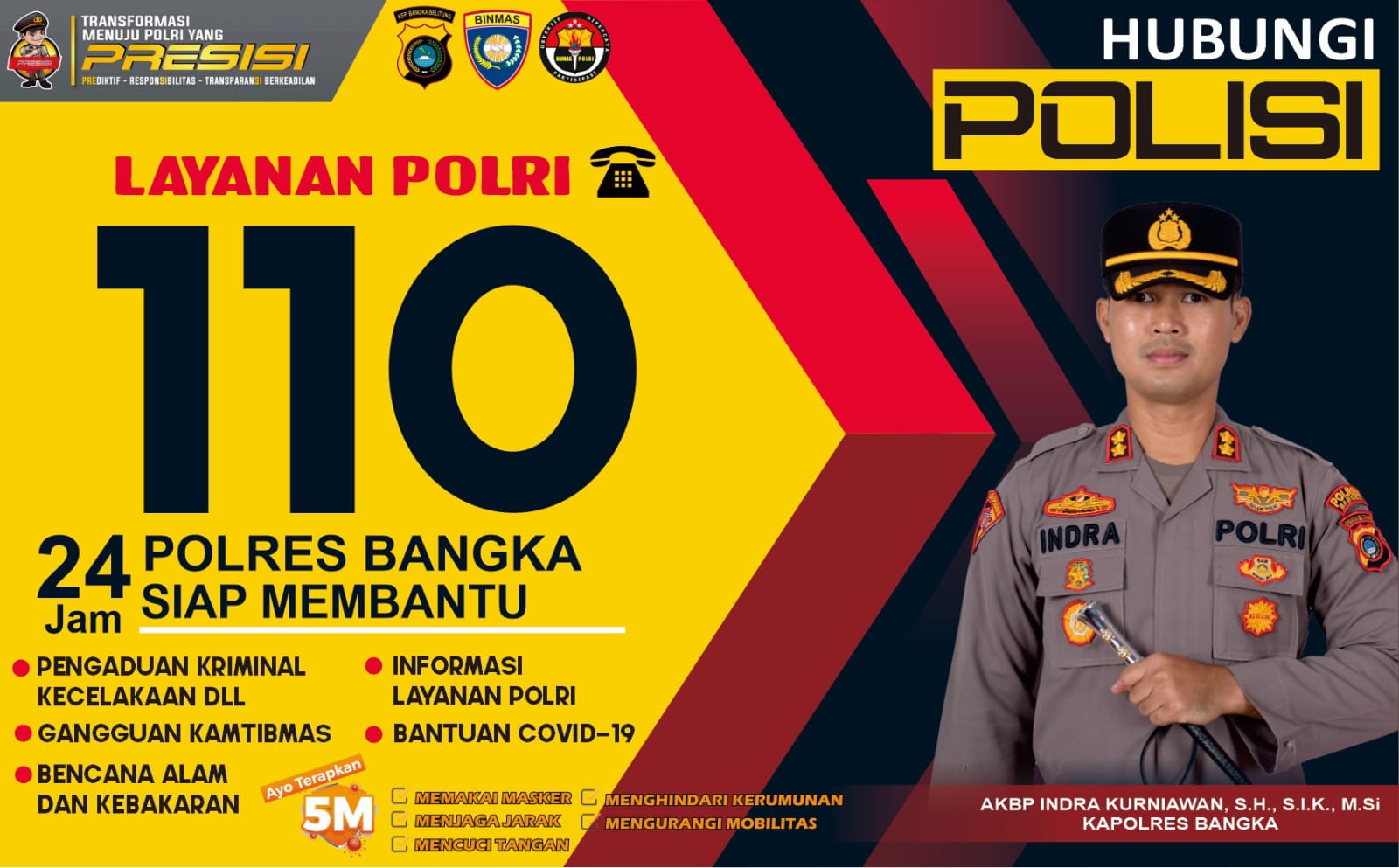 Polres Bangka Luncurkan Layanan 110, Apa Itu?