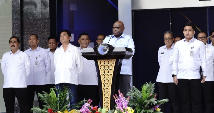 Jajaran Kanwil Kemenkum Babel Hadiri Apel pagi Bersama, ini pesan Menteri HAM