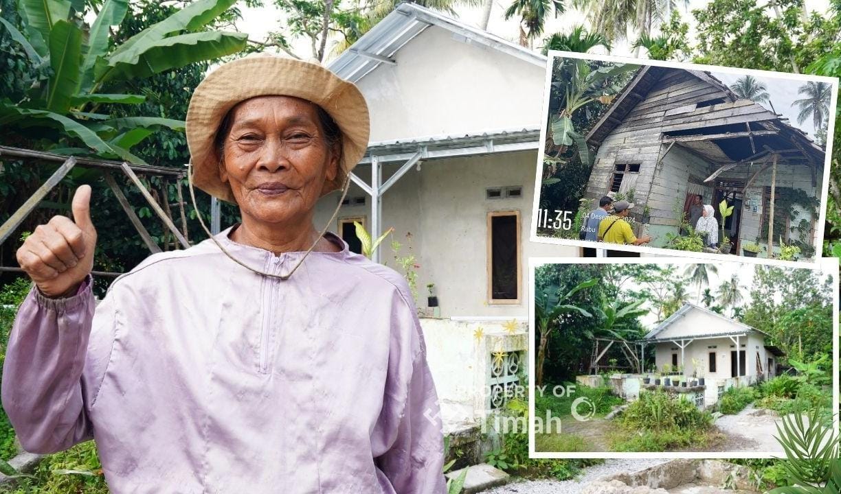 PT Timah Bangunkan Rumah Layak Huni untuk Nenek Mahdarna Warga Kabupaten Bangka