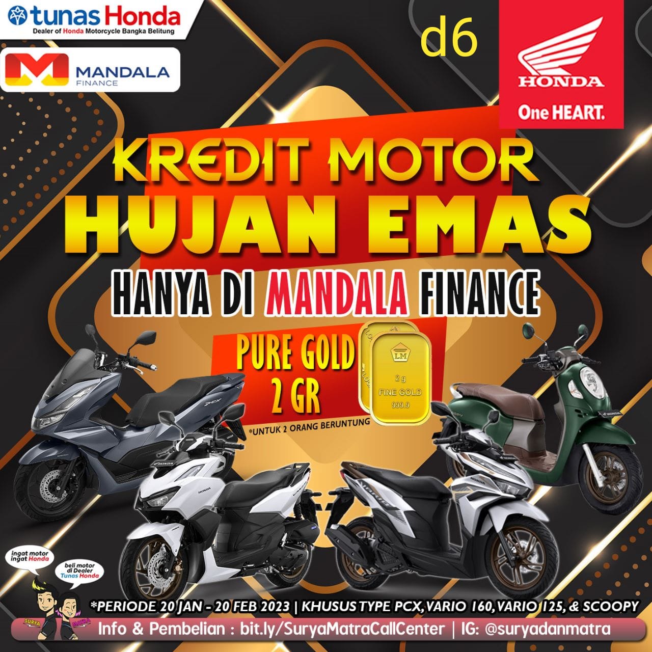 UBer Honda TDM Sungailiat, Hujan Emas Bersama Mandala Finance