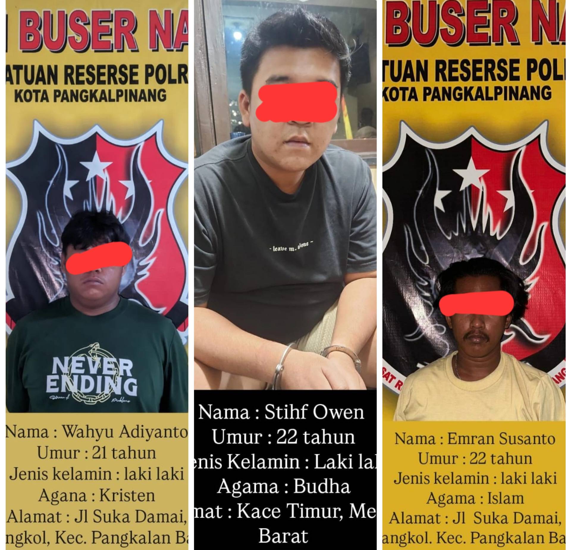 Tiga Begal Sadis di Pedindang Dibekuk, Pukul Kepala Korban Lalu Rampas Motor, HP hingga Uang Ratusan Juta