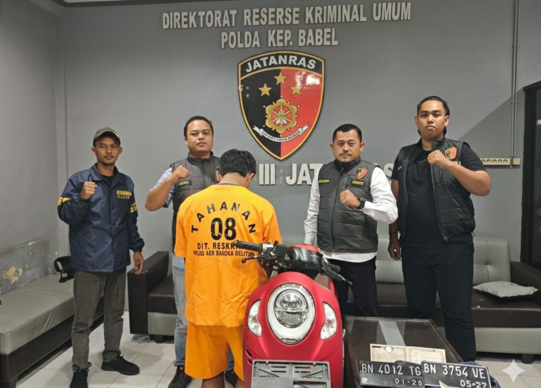 Tim Jatanras Polda Babel Tangkap Remaja Residivis Pencuri Motor, Jual Curian Lewat Facebook 