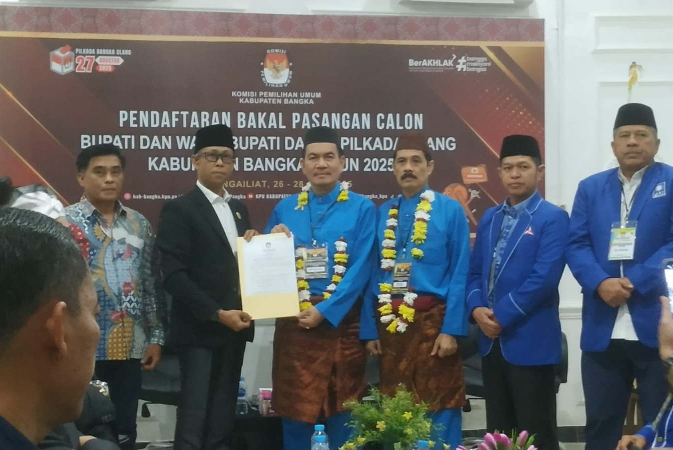 Daftar Terakhir ke KPU, Naziarto-Usnen Ingin Jadi yang Pertama di Pilkada Bangka