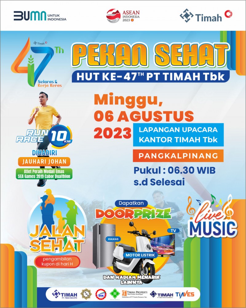 Jangan Ketinggalan!!! Ayo Ramaikan Fun Walk HUT ke-47 PT Timah Tbk, Ada Ratusan Hadiah