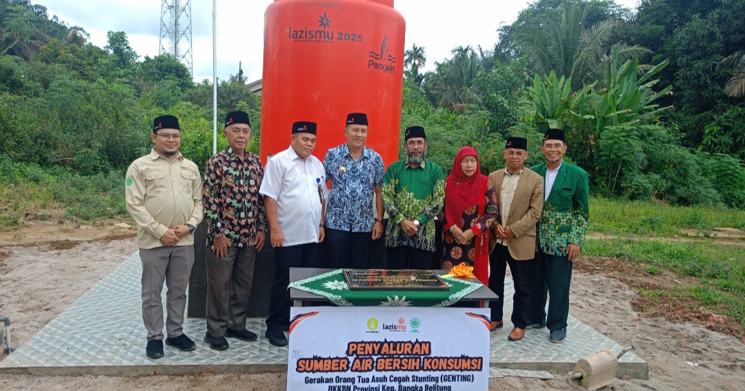 LAZISMU Babel Resmikan Sumber Air Bersih di Desa Labu untuk Perkuat Penanganan Stunting