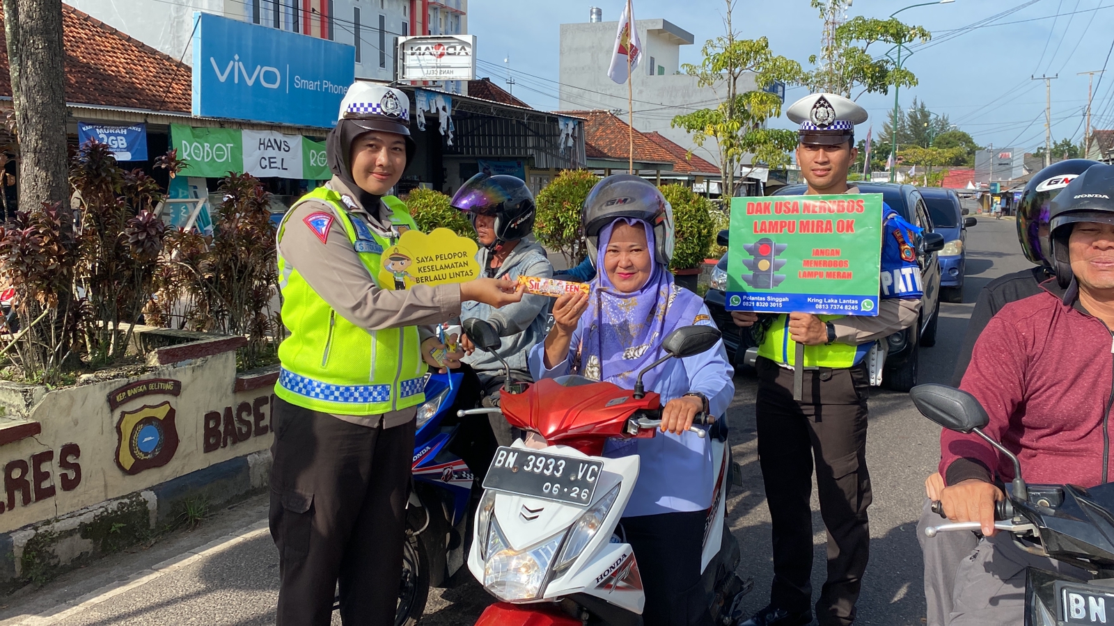 Lewat Cokelat, Kapolres Basel Ingatkan Pengendara Keselamatan Berlalulintas