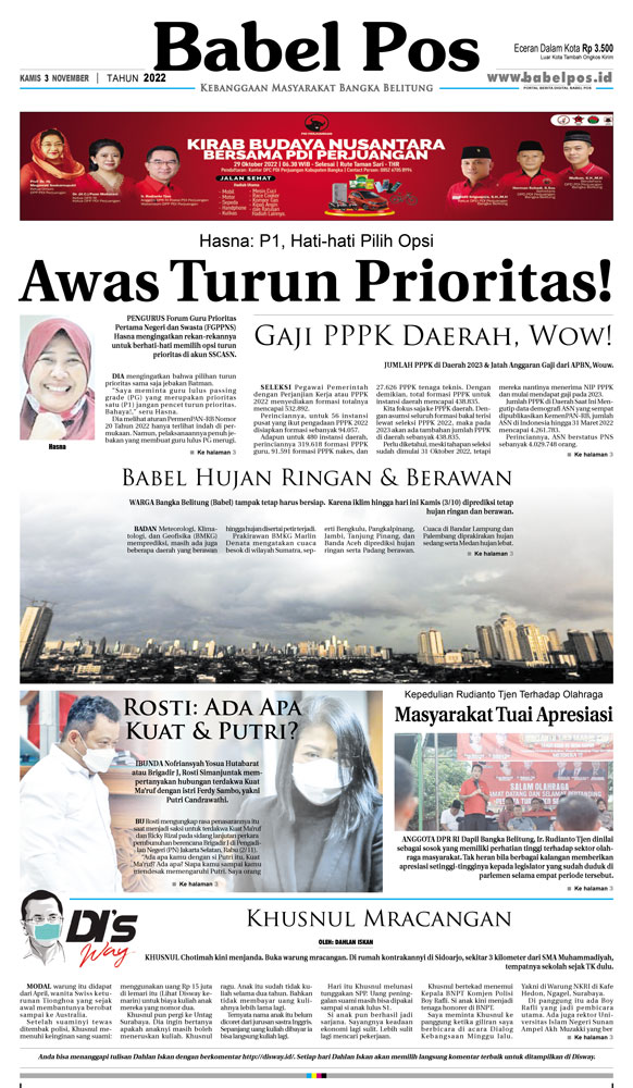 Babel Pos Kamis-3-November-2022