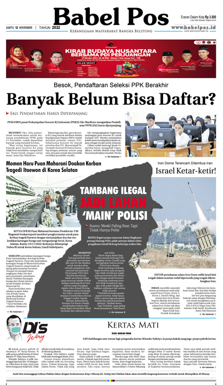 Babel Pos Sabtu 12 November 2022