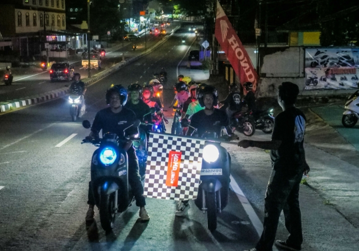 NOCTURNITY RIDING: Honda Babel Ajak Komunitas Touring Malam Penuh Gaya di Belitung