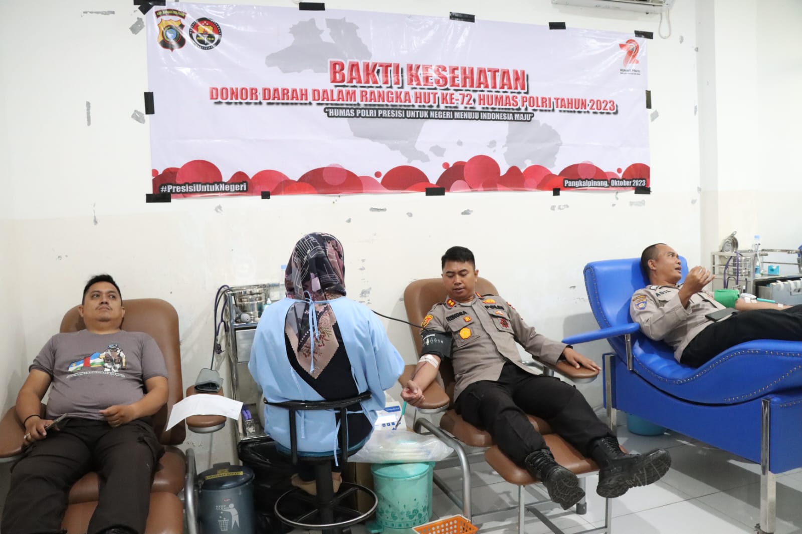 Sambut HUT Humas Polri ke-72, Polresta Pangkalpinang Gelar Donor Darah