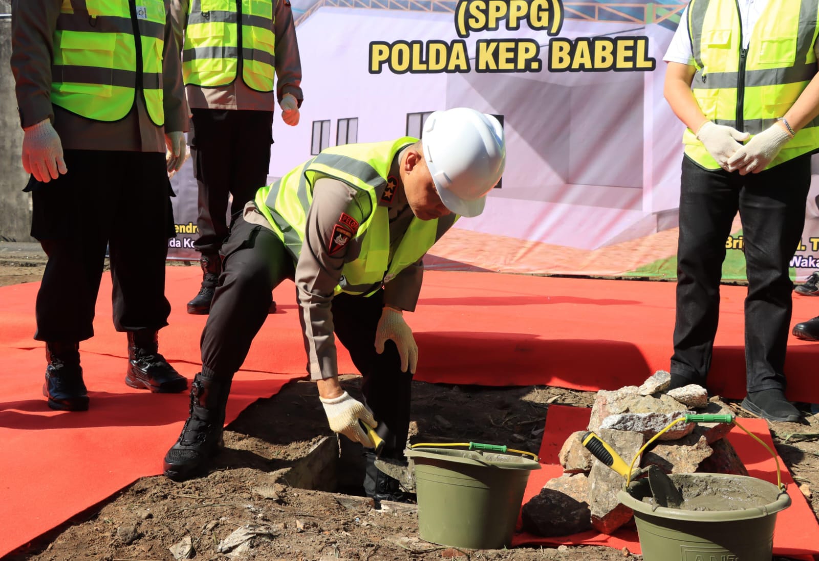 Dukung Program Makanan Bergizi, Polda Babel Groundbreaking Pembangunan SPPG