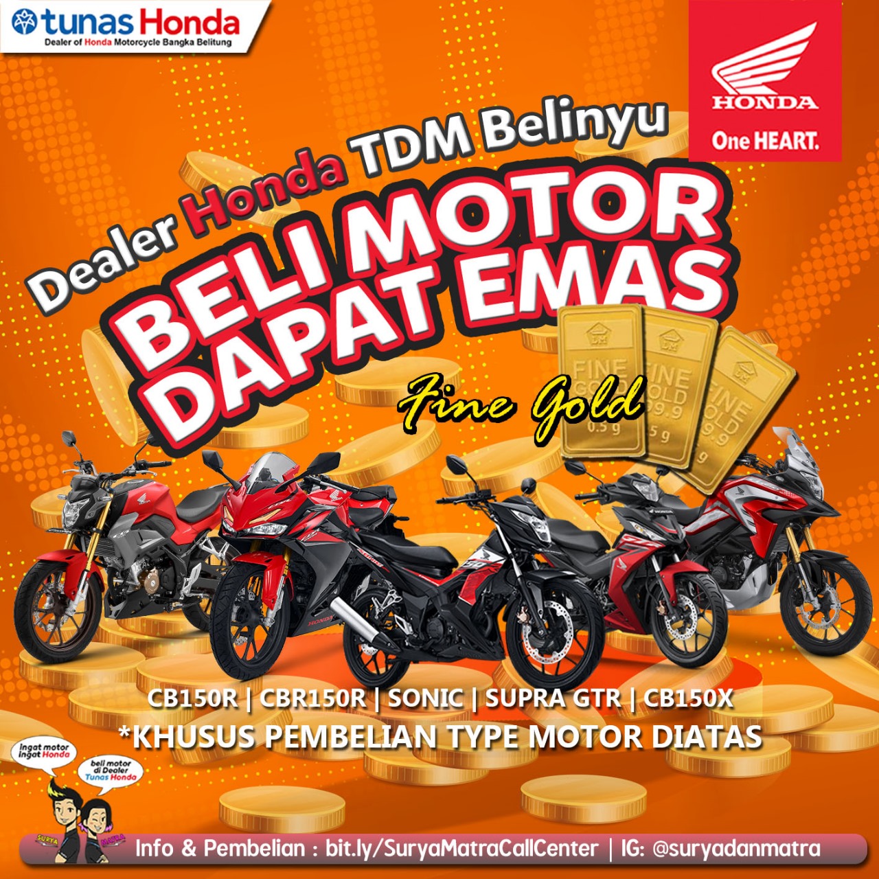 Mau Beli Motor Dapat Emas? Cuma di Honda TDM Belinyu