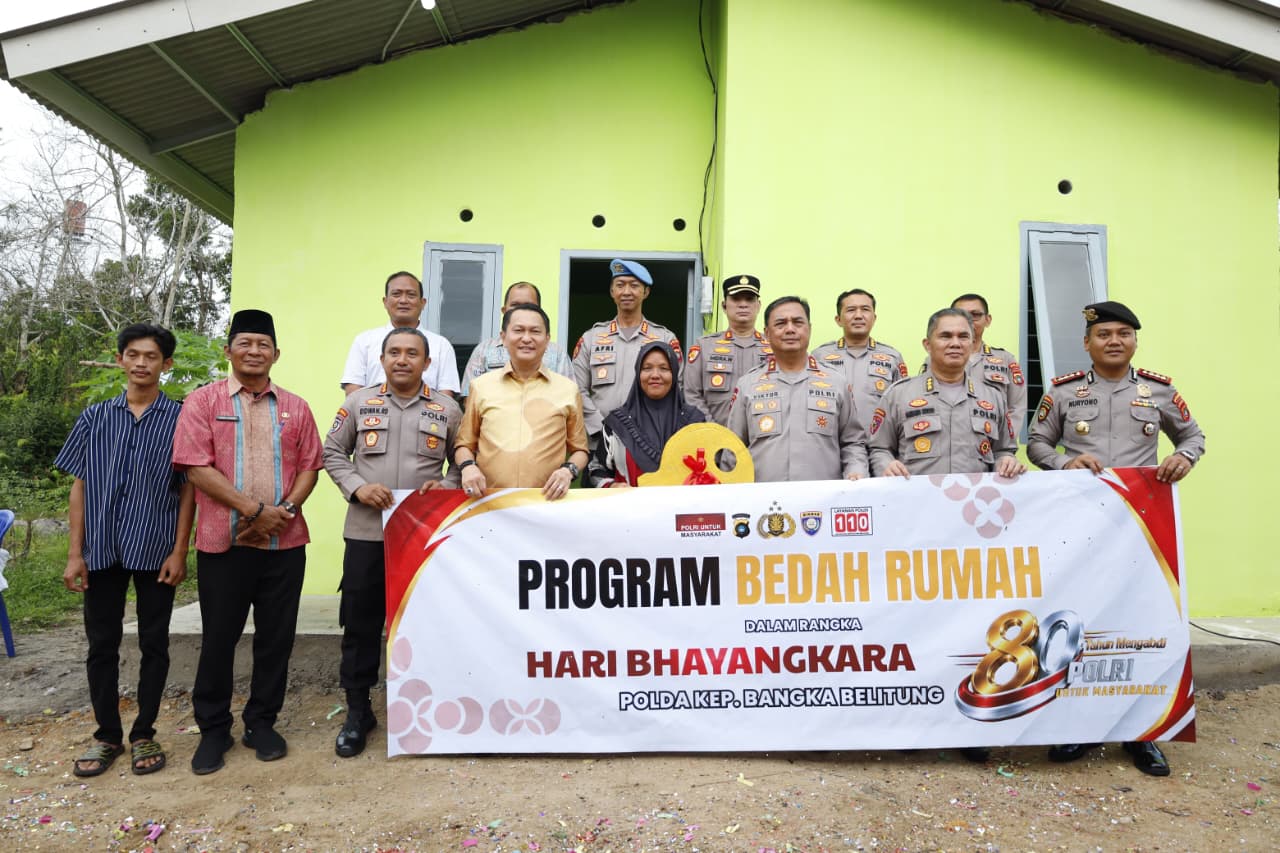 Polda Babel Kembali Resmikan Bedah Rumah di Pangkalpinang