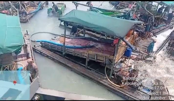 Puluhan Ponton Selam Ilegal Ganggu Aktivitas KIP PT Timah