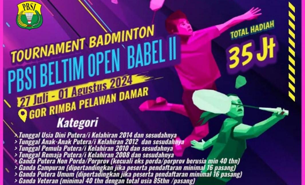 Ada Kejuaraan Bulutangkis di Beltim, Cek Tanggal Mainnya : Komitmen PBSI Babel Membina Atlet