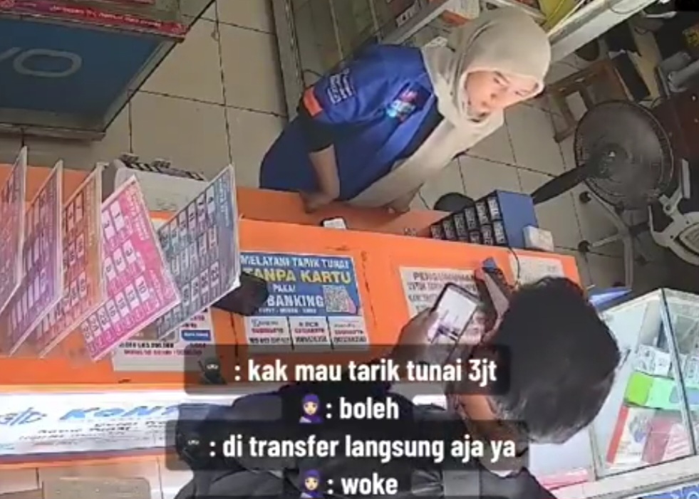 Viral! Terekam CCTV, Penipu Modus Pura-pura Tarik Tunai Coba Tipu Agen BRILink 