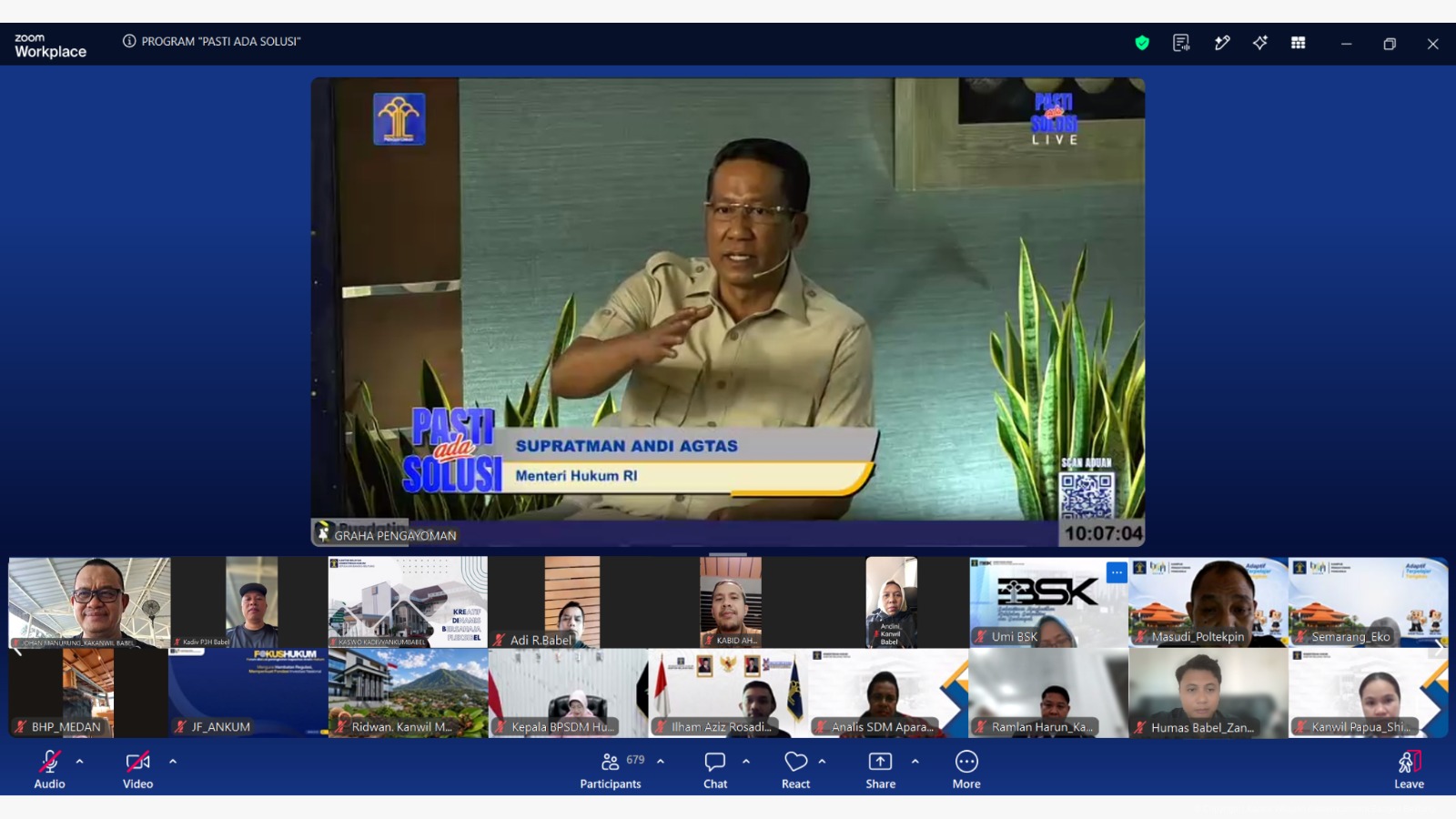 Kanwil Kemenkum Babel Ikuti Forum Pengaduan Pelayanan Publik “PASTI ADA SOLUSI” Episode 5