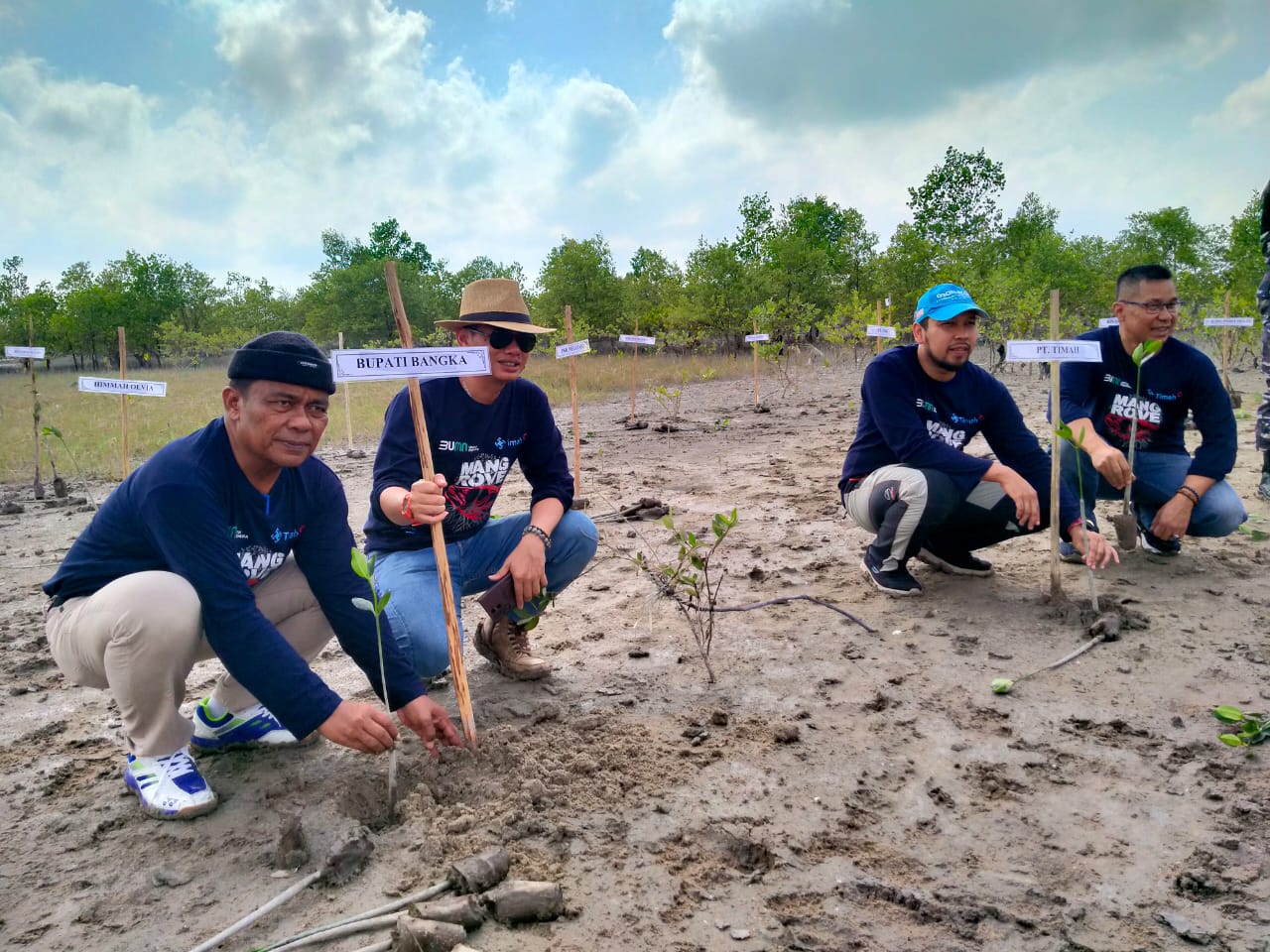 HNSI Bangka Tanam Bakau di Pesisir Nelayan II 