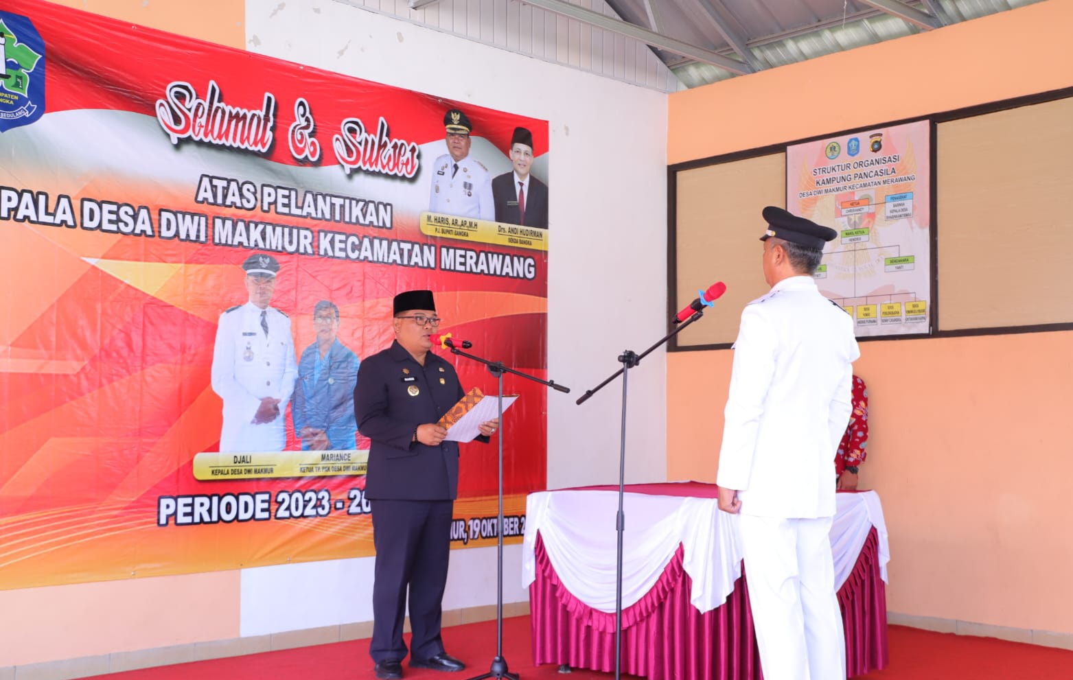 Lantik Kades Dwi Makmur, PJ Bupati Bangka Pesan Ini