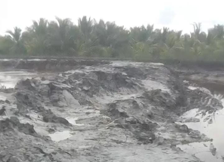 Dinding Tanggul Sungai Pumpung Longsor, Petani Khawatir Air Laut Masuk Sawah