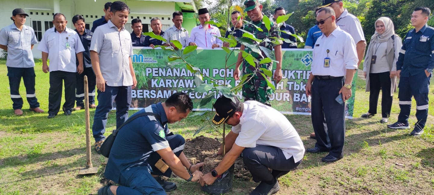 Kurangi Polusi dan Penghijauan Kawasan, PT Timah Tbk Tanam 180 Pohon Tanaman Produktif di Kecamatan Kundur Bar