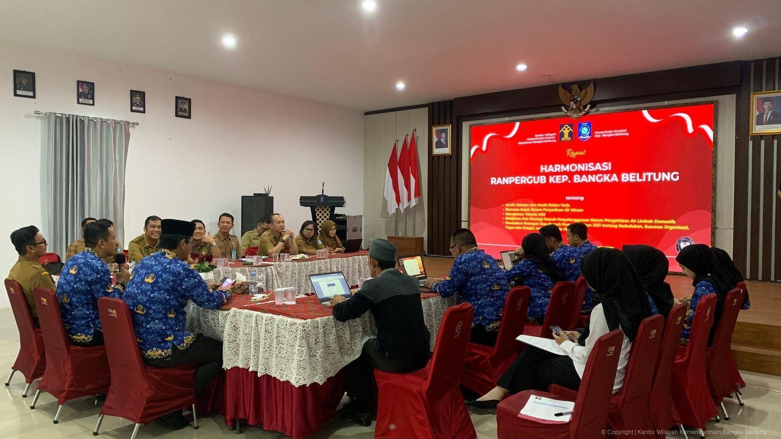 Kanwil Kemenkum Babel Harmonisasikan Lima Rancangan Peraturan Gubernur Provinsi Kepulauan Bangka Belitung