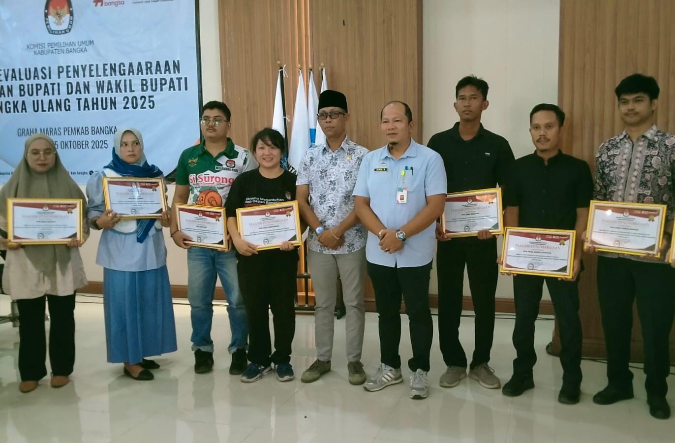 Sukseskan Pilkada Ulang, KPU Bangka Tebar Penghargaan