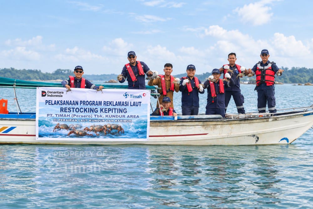 PT Timah Tebar 1.000 Kepiting Bakau di Kundur, Nelayan Harap Populasi Makin Banyak