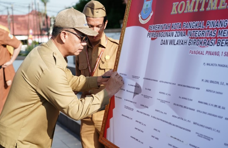 Apel Gabungan, Sekda Pangkalpinang Ajak Tingkatkan Layanan Publik Dan Jaga Kondusivitas