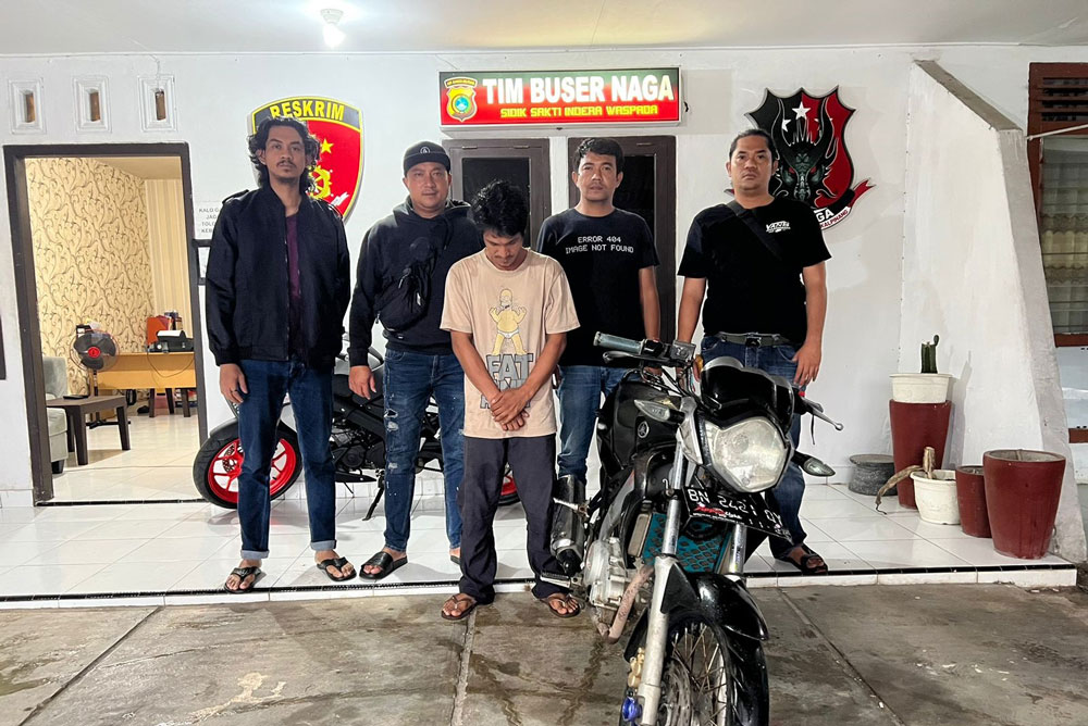 Curi Motor Kakak Ipar, Residivis Narkoba Ini Diringkus Buser Naga