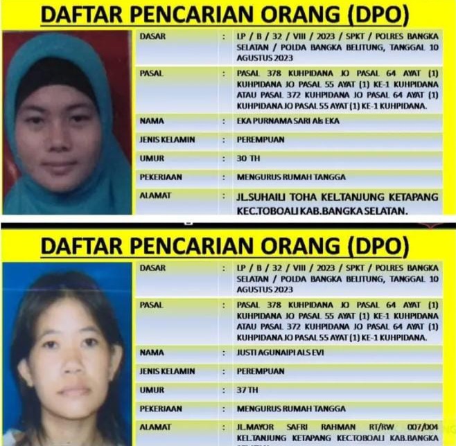 Ada yang Kenal Gak? 2 IRT Ini Dicari Polisi Karena Arisan