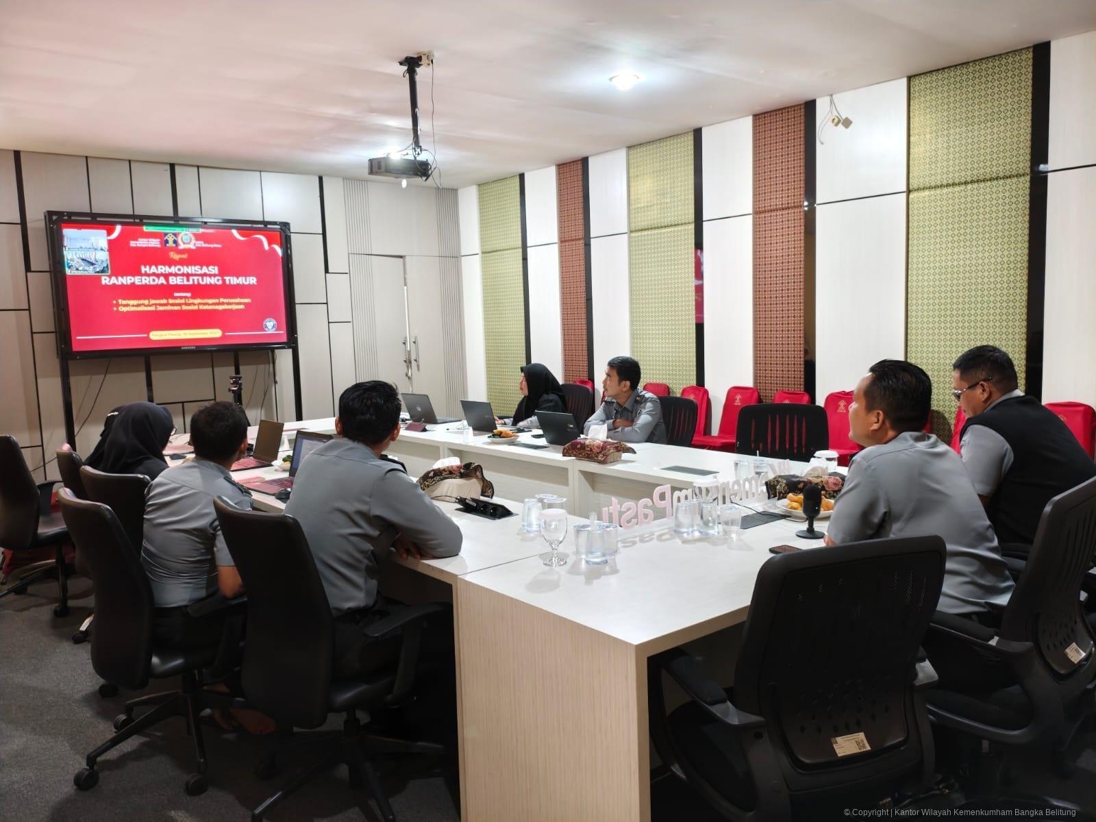 Kanwil Kemenkum Babel Fasilitasi Harmonisasi Dua Ranperda Kabupaten Belitung Timur