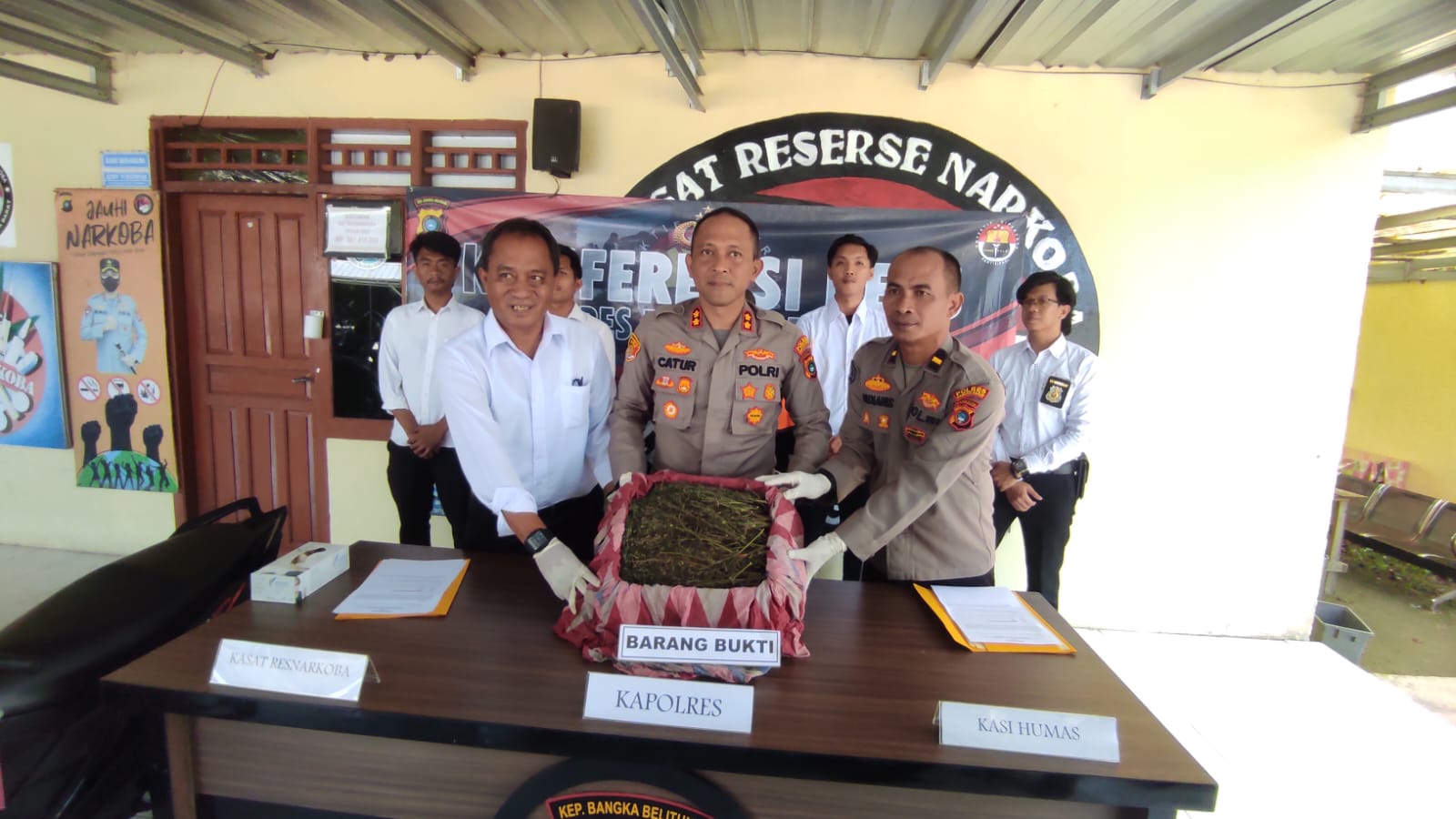 Peredaran Ganja 2 Kg di Mentok Digagalkan Tim Hantu