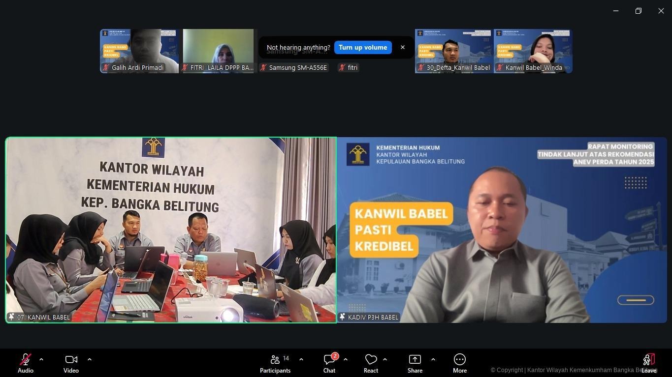 Kanwil Kemenkum Babel Perkuat Kualitas Regulasi Daerah 