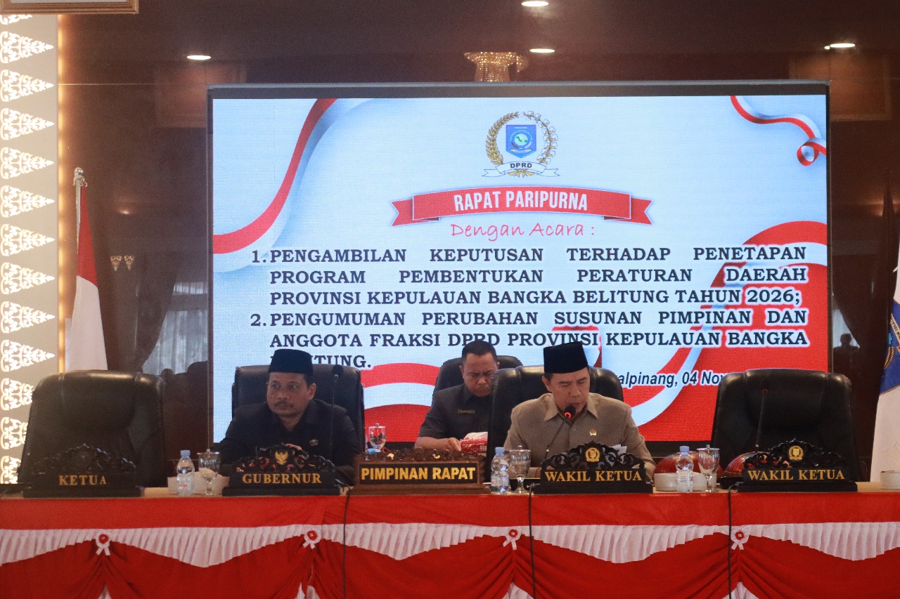 Dihadiri Pj Sekda Babel Fery Afrianto, DPRD Sahkan Perubahan Susunan Pimpinan Fraksi