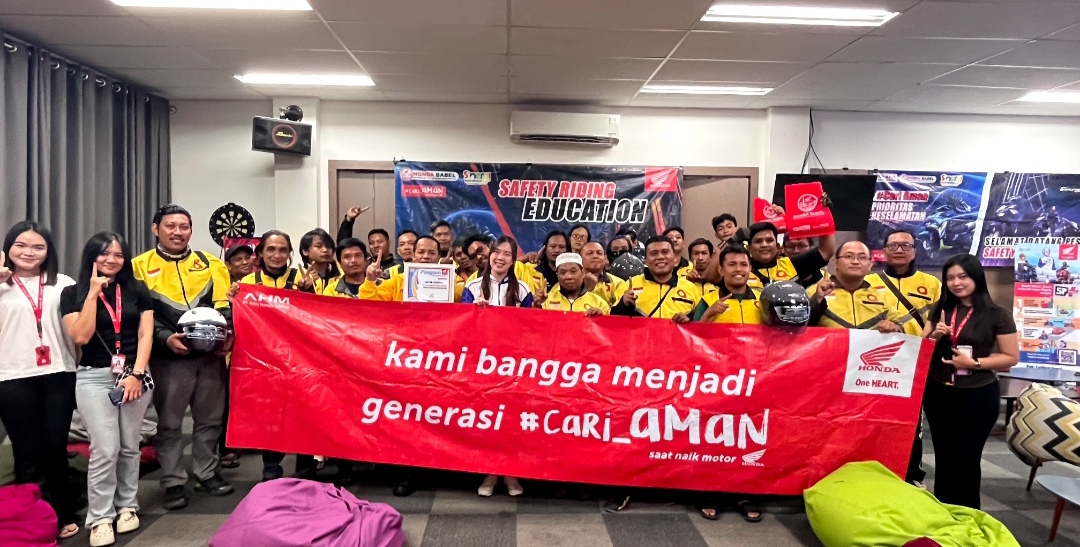 Ratusan Peserta Antusias Ikuti Safety Riding Education Honda Babel, #Cari_Aman ke Jalan Raya