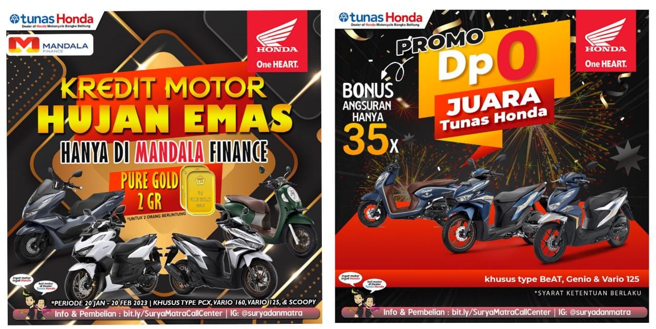 Mau Emas Lagi? Beli Motor di Dealer Honda TDM Sungailiat Aja...