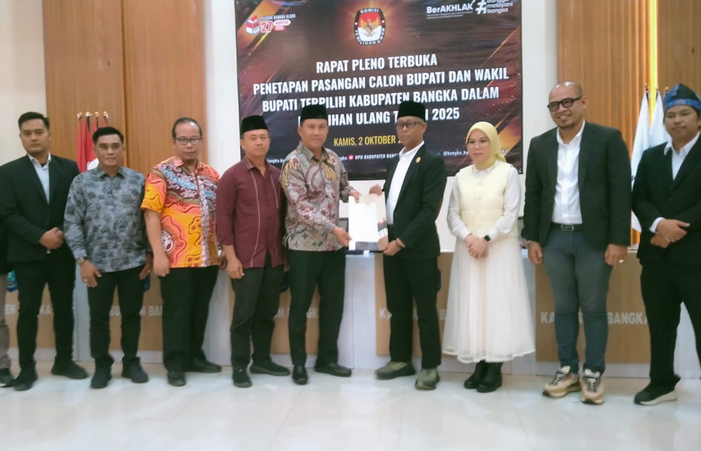 KPU Resmi Tetapkan Fery Insani - Syahbudin Bupati Bangka Terpilih 