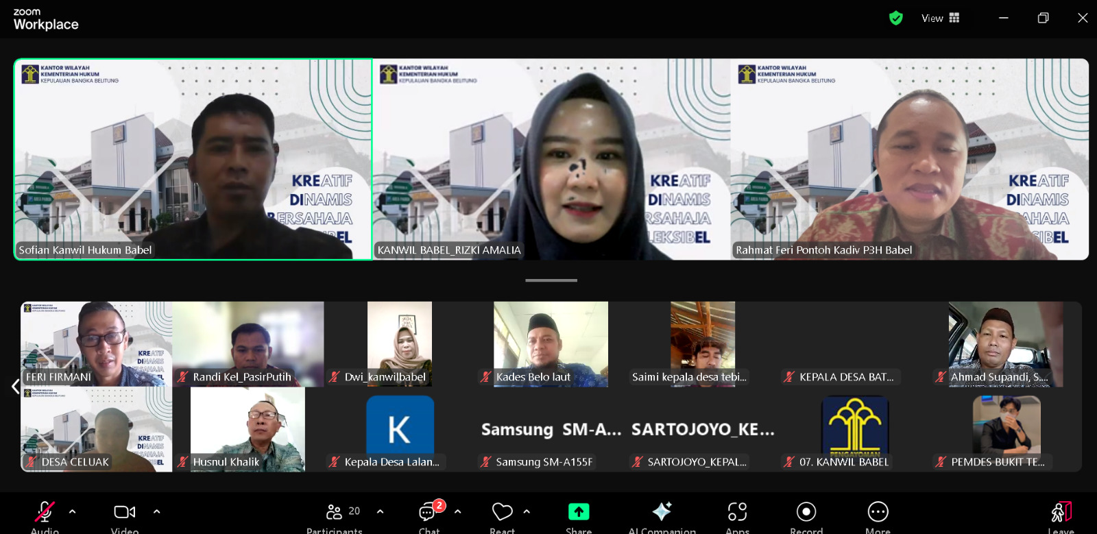 21 Kades/Lurah di Babel Ikuti Pembekalan Peacemaker Training