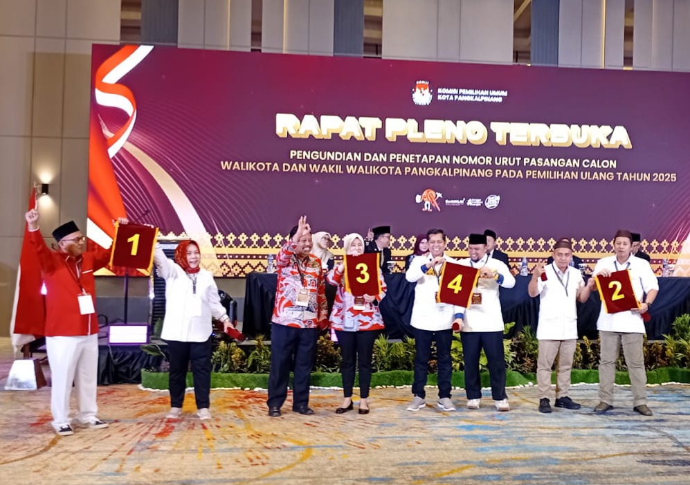 Makna Nomor Urut Bagi 4 Pasangan Calon Pilkada Pangkalpinang