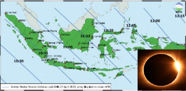 Gerhana Matahari Hibrid, Dimulai   dari Sumbar, Diakhiri Jayapura