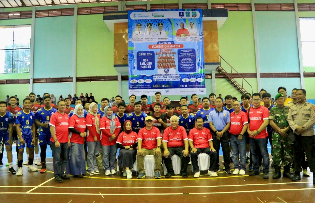 Eksebisi Voli BSB Vs All Star Belitung, Representasi Semangat Olahraga 2 Provinsi 