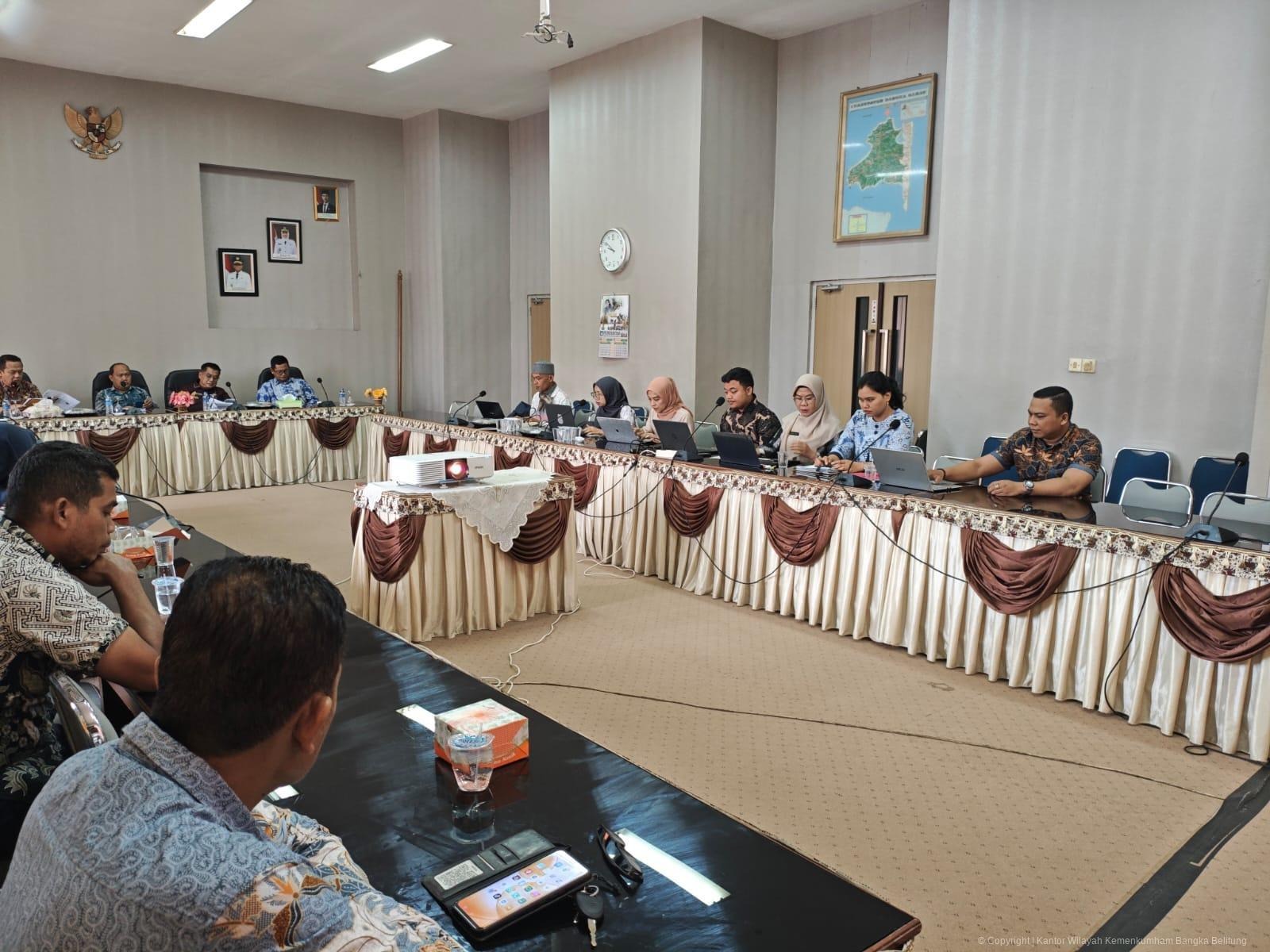 Kanwil Kemenkum Babel Harmonisasikan 6 (Enam) Ranperkada Kabupaten Bangka Barat