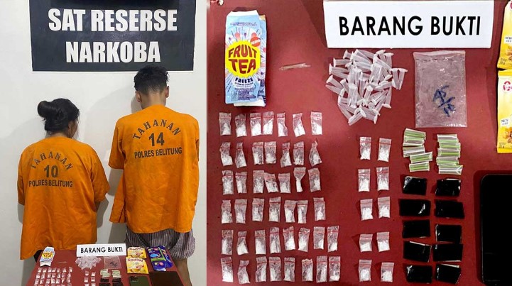 Polres Belitung Tangkap 2 Tersangka Pengedar Sabu, Pengendali Jaringan Diburu