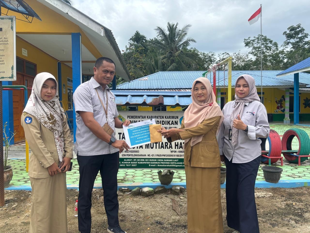 Dukung Pendidikan Anak Usia Dini, PT Timah Serahkan Bantuan untuk TK Swasta Mutiara Hati 