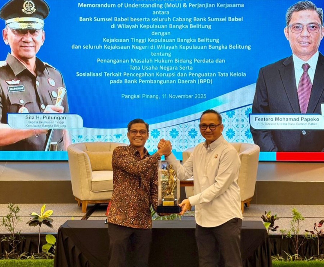 Bank Sumsel Babel dan Kejaksaan Tinggi Kepulauan Bangka Belitung lakukan Penandatanganan MoU