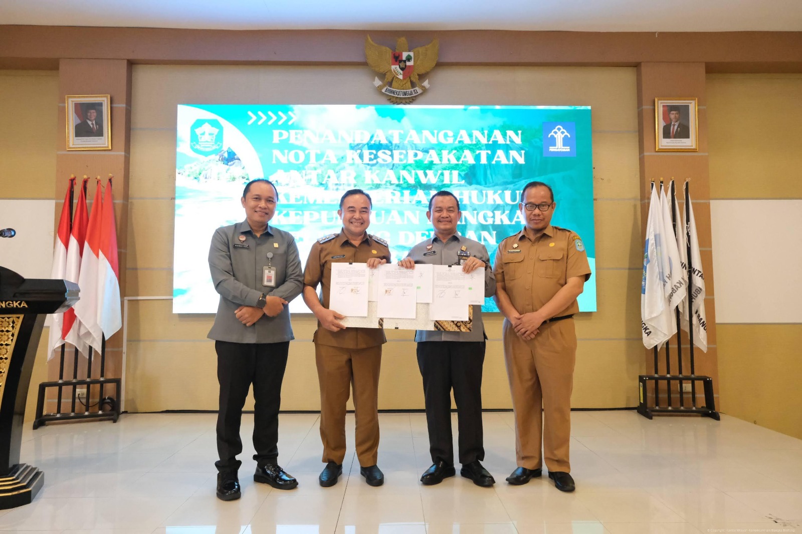 Kanwil Kemenkum Babel dan Pemda Kab. Bangka Tandatangani Nota Kesepakatan Optimalisasi Tusi
