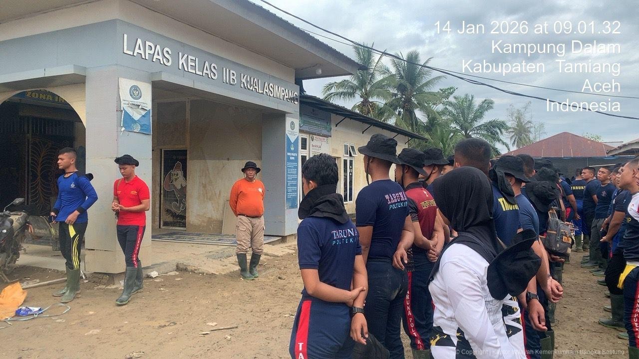 Taruna Poltekpin Fokus Bersihkan Lapas, Rumah Dinas, dan Sekolah di Aceh