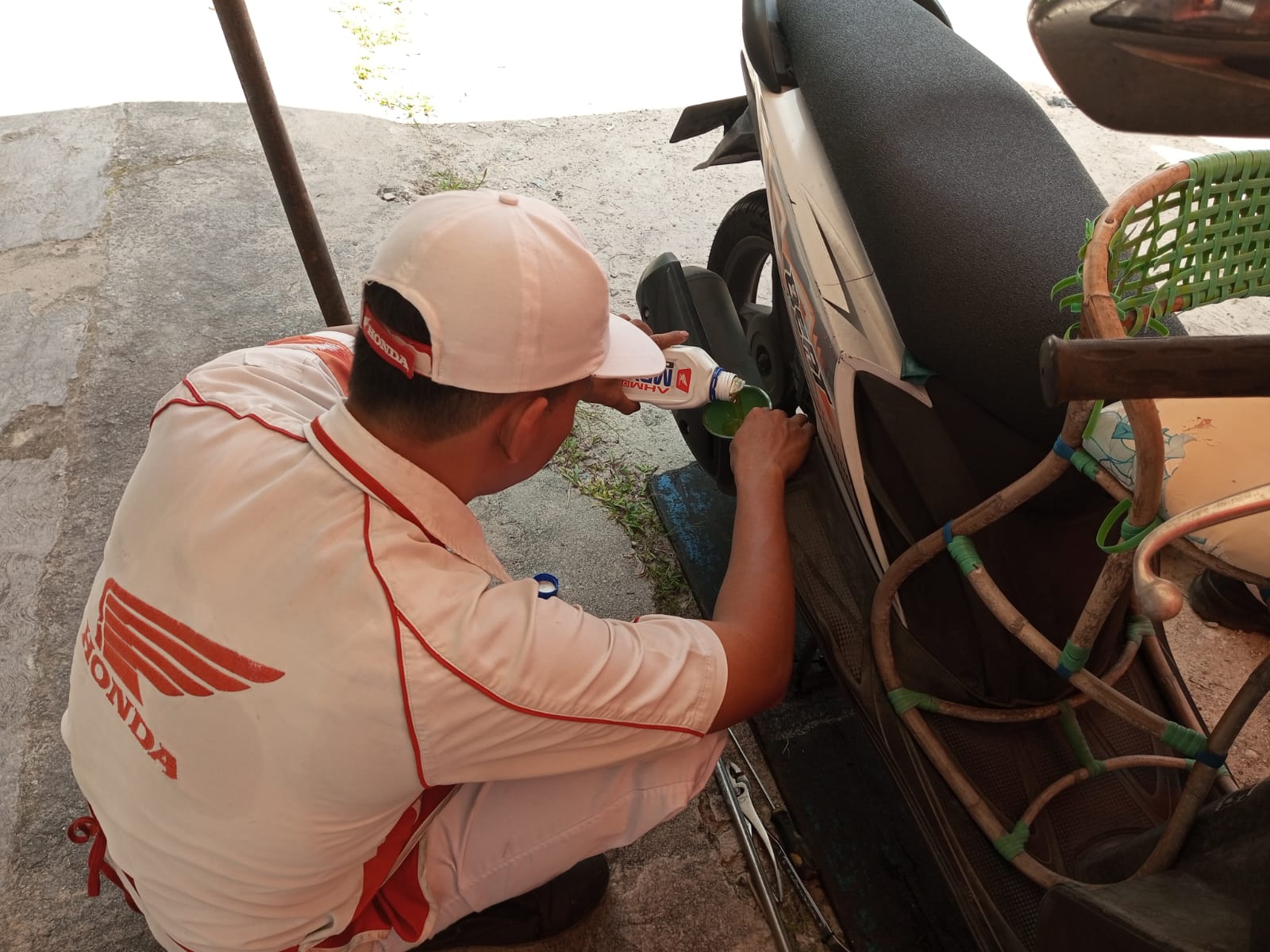 Service Ekonomis Honda Babel di Kantor Desa Air Ketekok Cuma Bayar Rp 50 Ribu