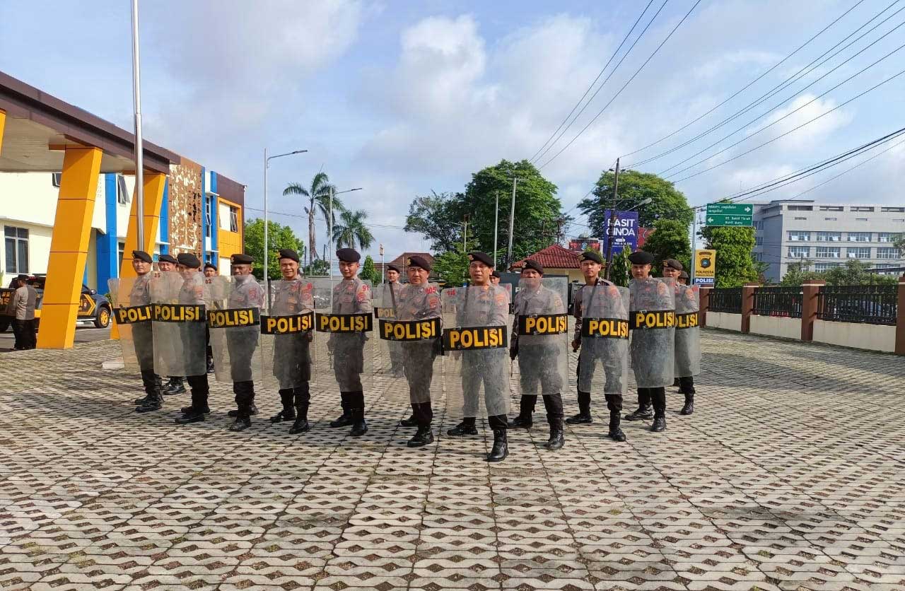 Jelang Tahapan Pemilu 2024, Sat Samapta Polresta Pangkalpinang Latih Personel